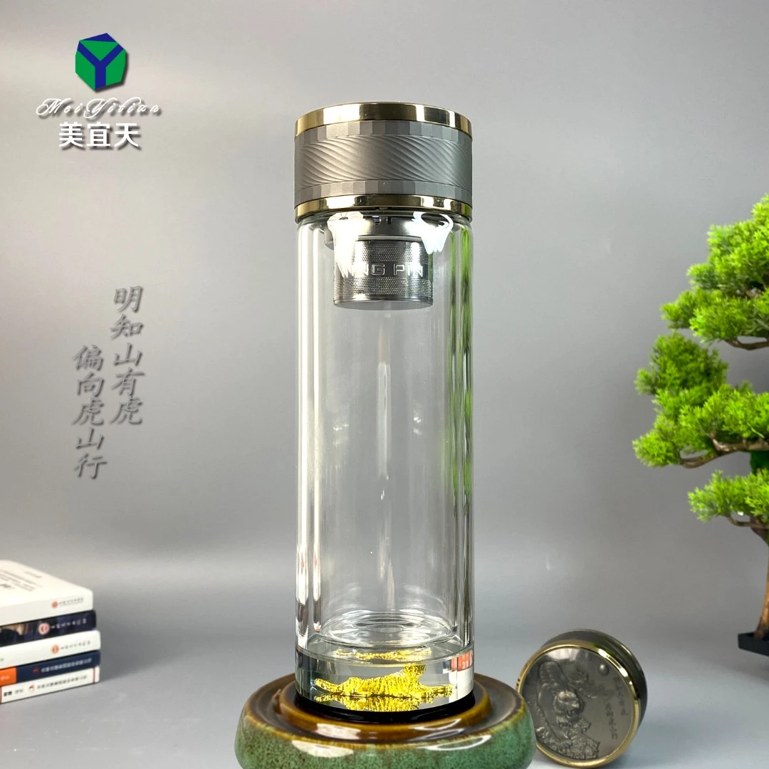 MEIYITIAN/美宜天双层加厚底水晶高端大气商务生肖虎年寓意老虎杯