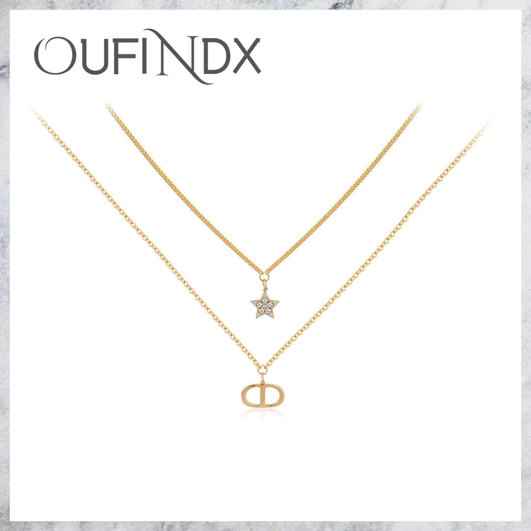 OF英★【限量高定】设计师款CD猪鼻子叠戴项链~8854