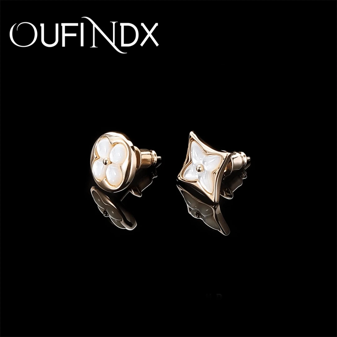 925银针耳饰气质白色轻奢时尚百搭法式简约复古个性精致耳钉~2701