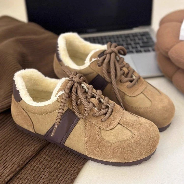 踩屎感德训鞋女款2024新款冬季加绒勃肯鞋丑萌运动鞋毛毛阿甘鞋子