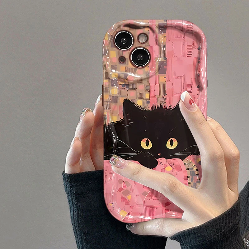 可爱慵懒猫咪iphone15PRO手机壳苹果14promax硅胶13全包12/11 XS