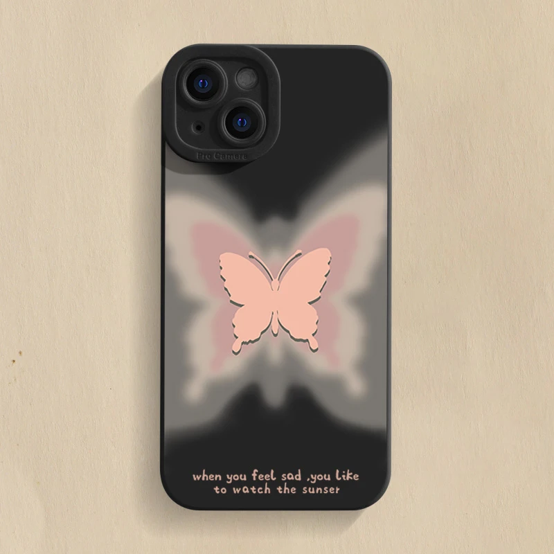蝴蝶iPhone15ProMax手机壳14苹果13硅胶12全包78p女11男xs/xr