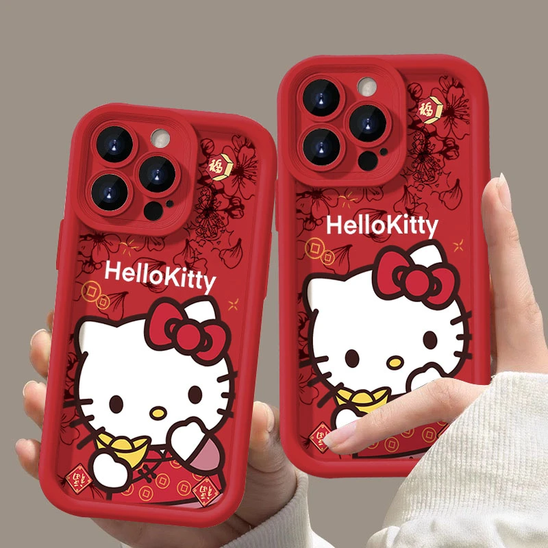 元宝凯蒂猫苹果15promax手机壳软硅胶iPhone14可爱13PRO全包12 11