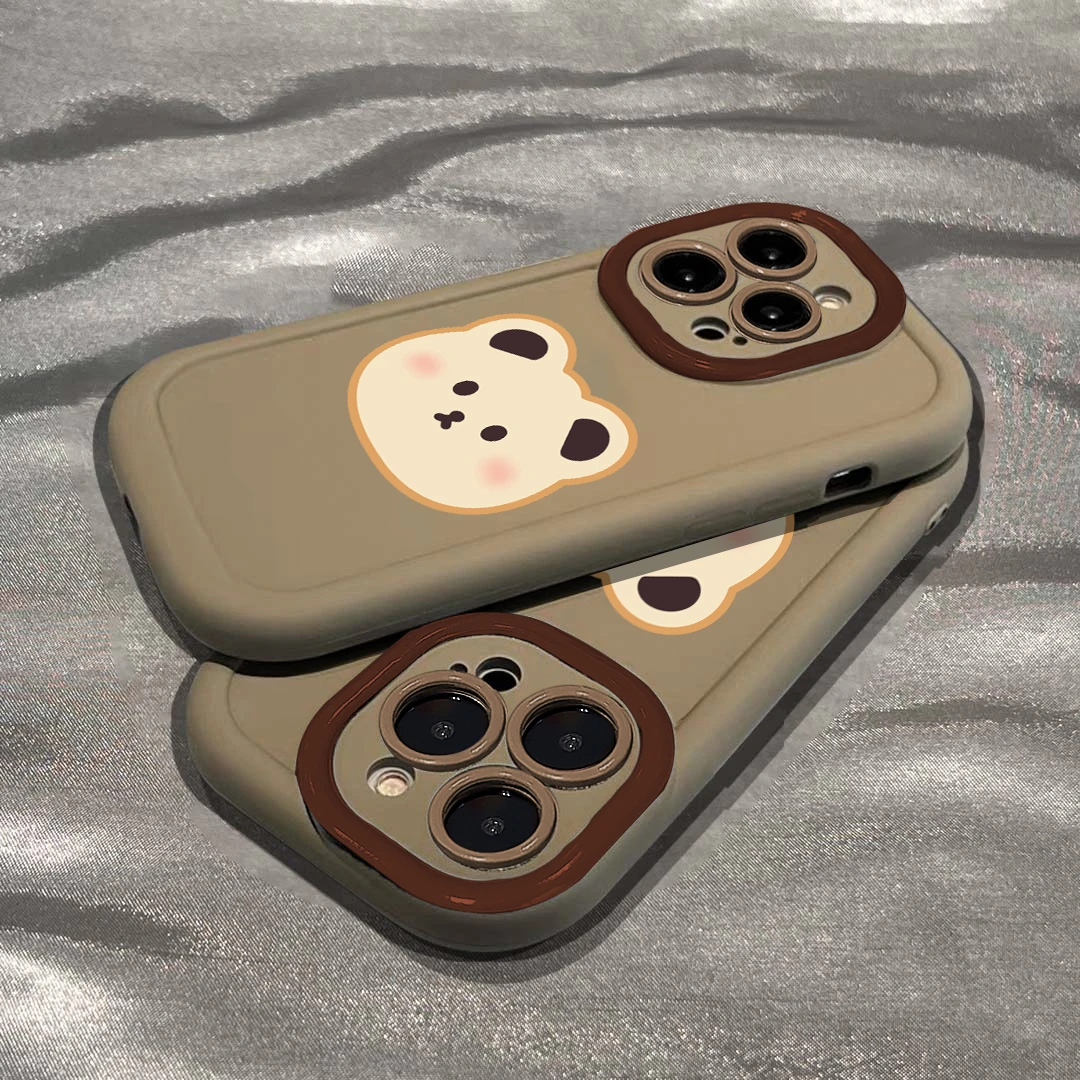可爱小熊饼干苹果14promax手机壳红色iphone15全包13硅胶12 11