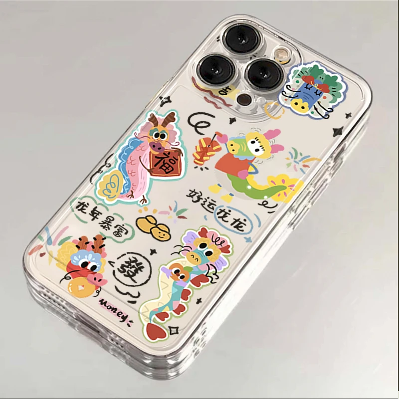 好运暴富iPhone15ProMax手机壳苹果14PRO透明13新年12 11全包xsxr