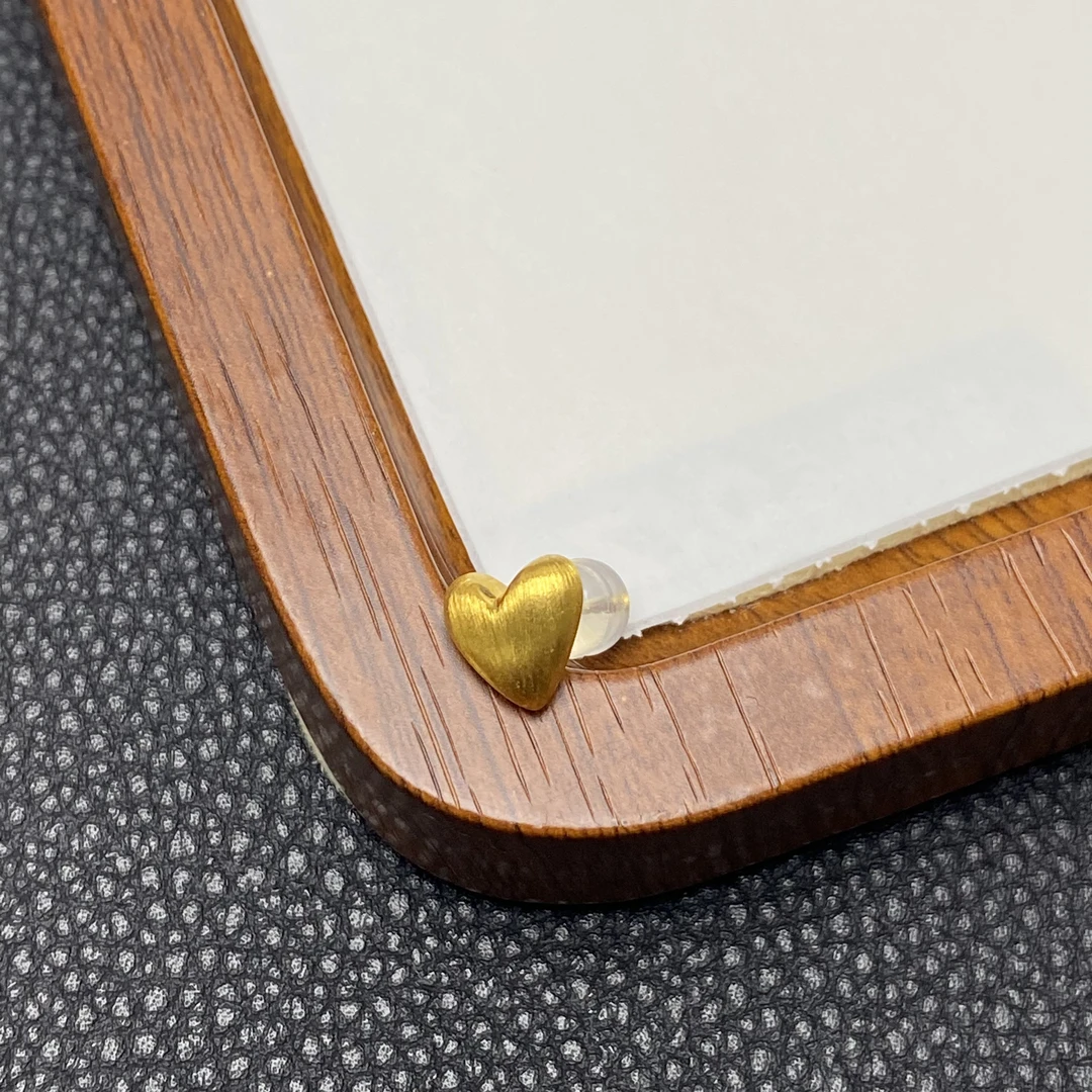 「戴琴珠宝」YZ2778-单只18k金8mm左右爱心耳饰-JS(多样性发其一)