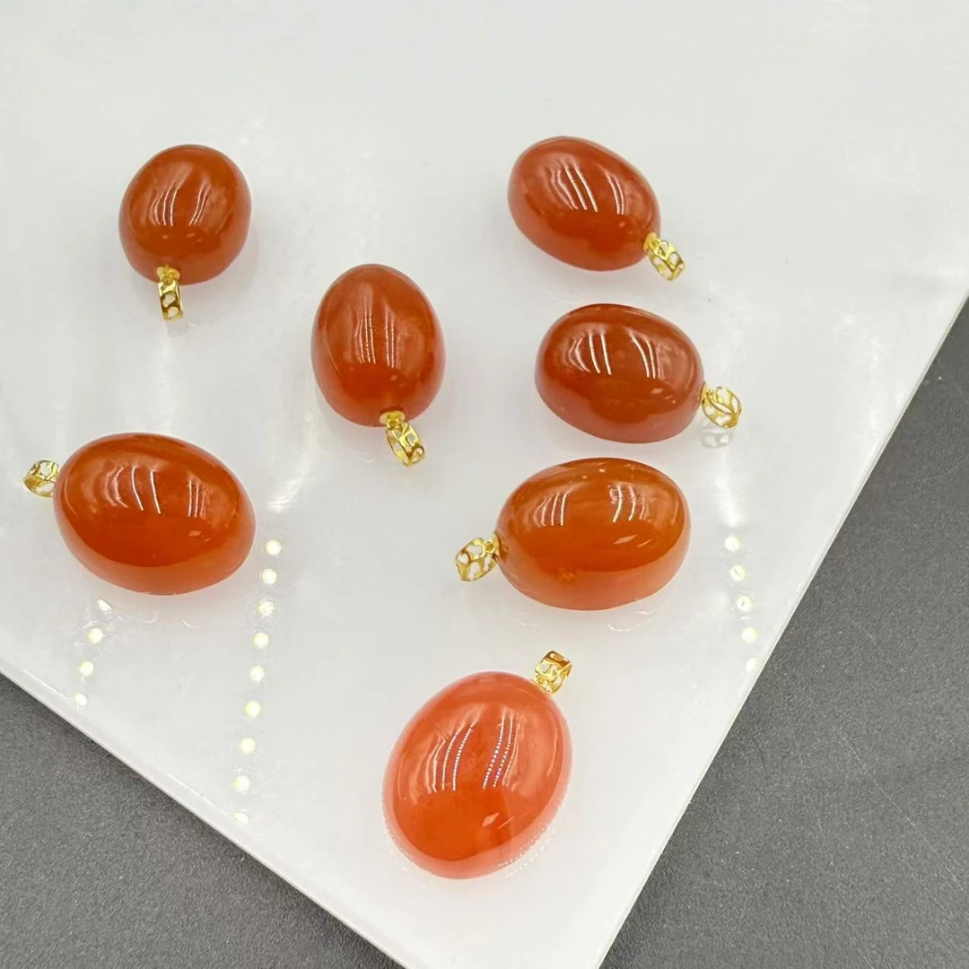 「戴琴珠宝」FR5511-18k金南红玛瑙吊坠（多样性发其一）