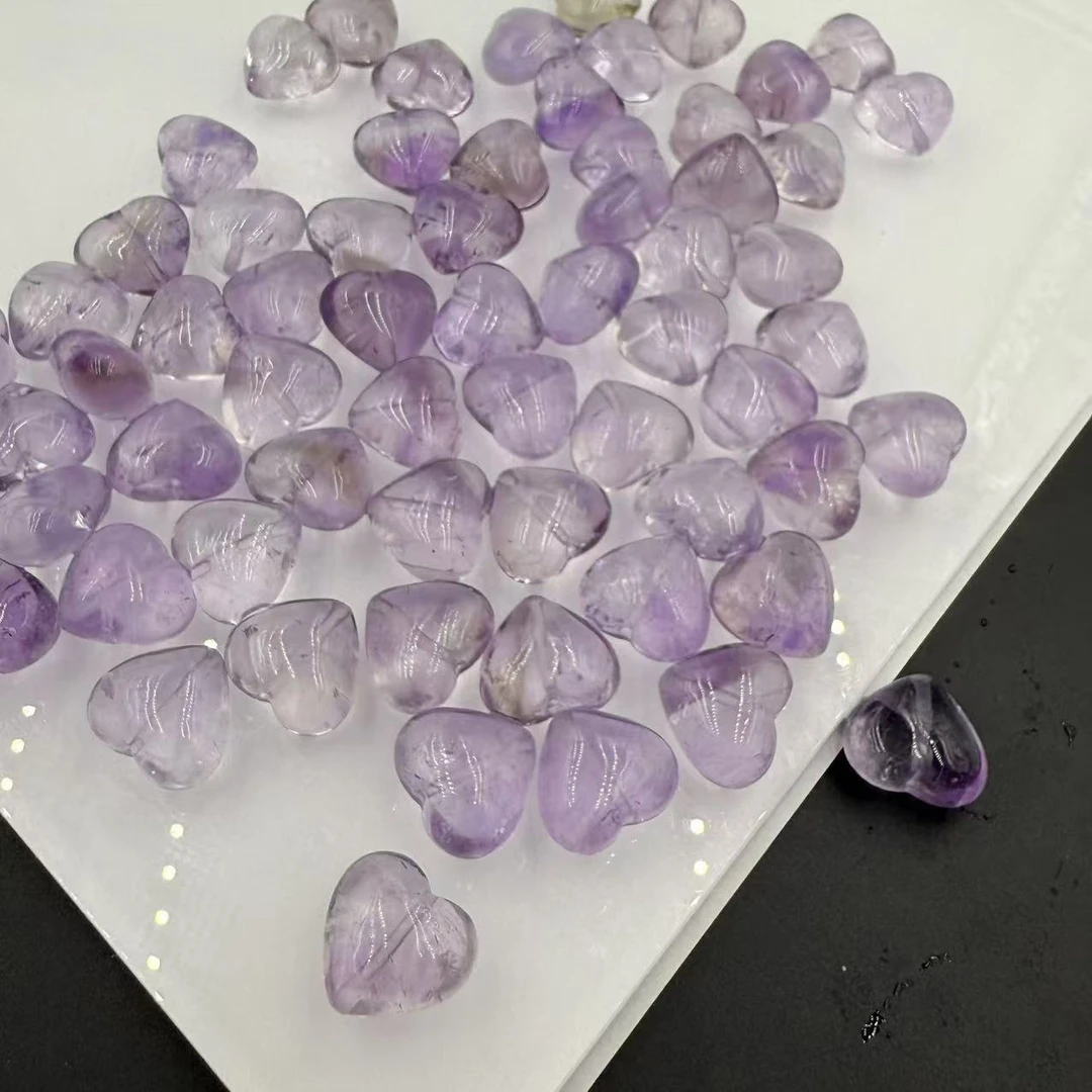 「戴琴珠宝」FR5613-紫水晶爱心通孔配饰15mm左右（多样性发其一）