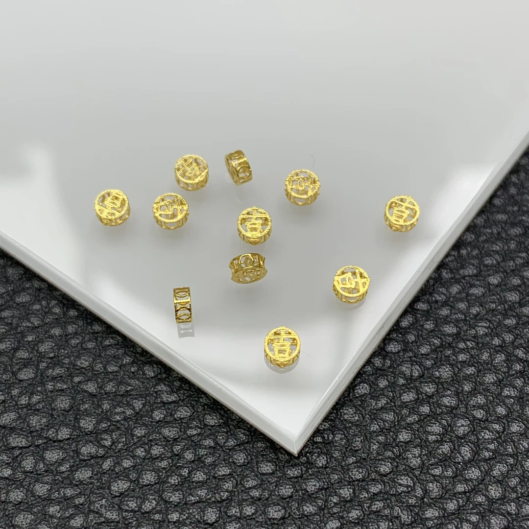 「戴琴珠宝」YZ2696-18K金吉字3mm配件-XZZ(多样性发其一)