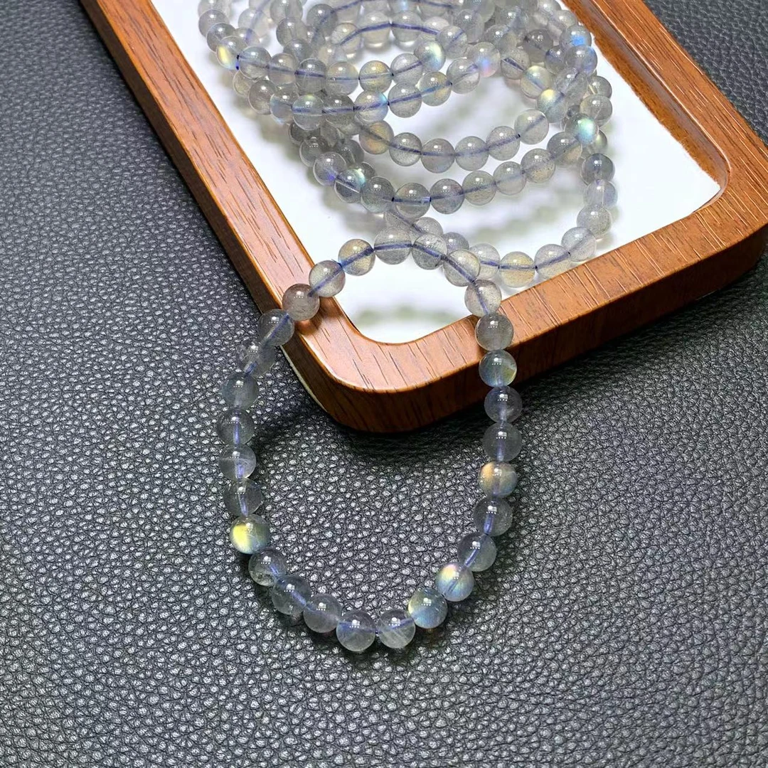 「戴琴珠宝」FR1446-灰月光6mm左右手链（多样性发其一）