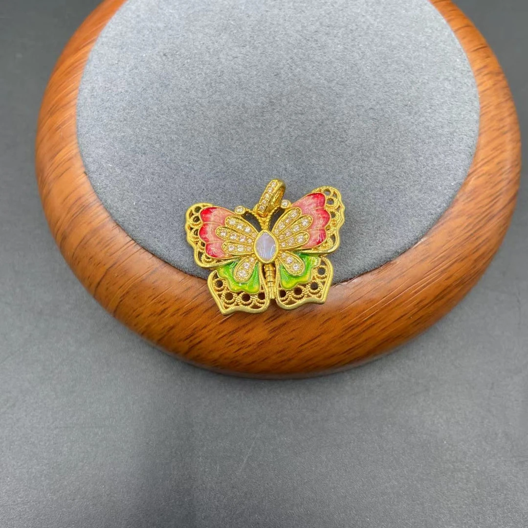 「戴琴珠宝」YZ1880-18K金蝴蝶吊坠1个-0.5(多样性发其一)