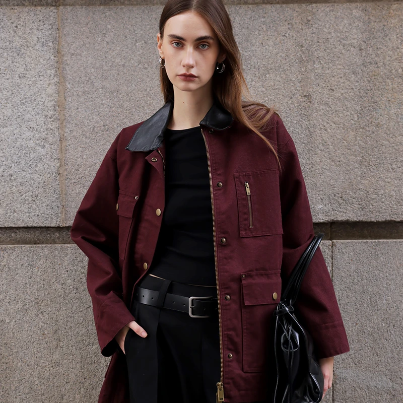 ANTIFORM背构 双门襟廓形套装女秋冬季毛呢外套短款百搭羊毛大衣