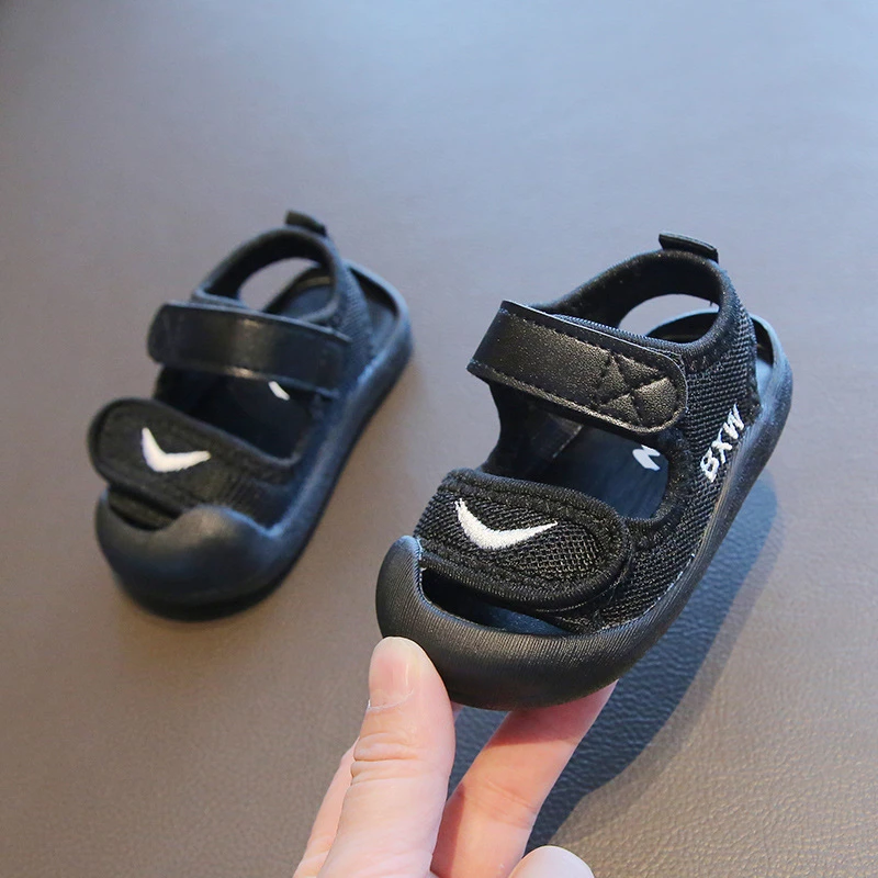 宝宝学步鞋男童透气网面包头鞋夏季凉鞋婴儿女童0-3岁防踢小童鞋