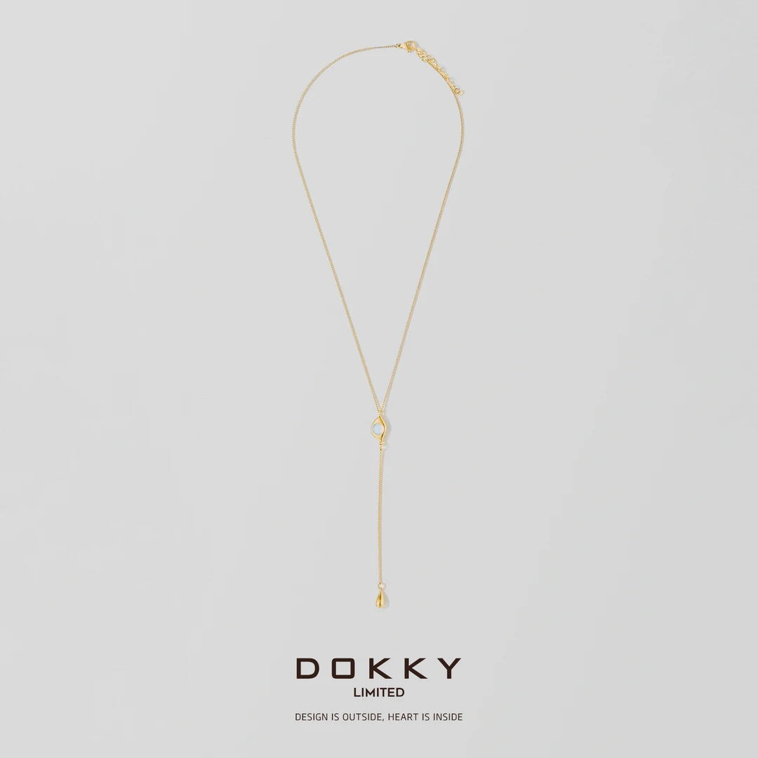 铜项链 【幸运之眼】DOKKY稀有珍石·极简高级·可调节｜Y字链项链