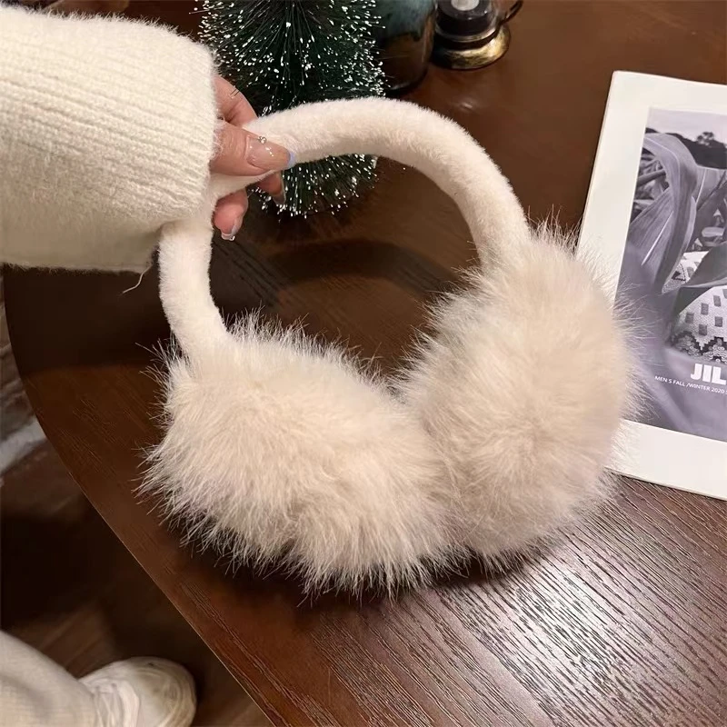 冬季毛茸茸保暖耳罩明星同款户外防寒可折叠长毛耳包可爱毛绒耳暖