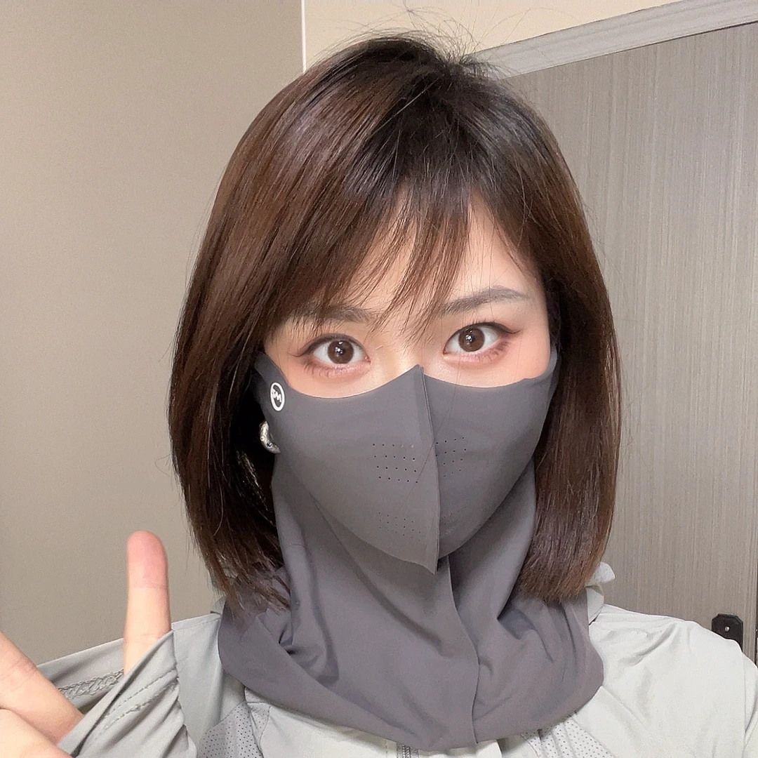 防晒面罩护颈防紫外线女脸基尼骑开车冰丝透气夏季全脸围脖