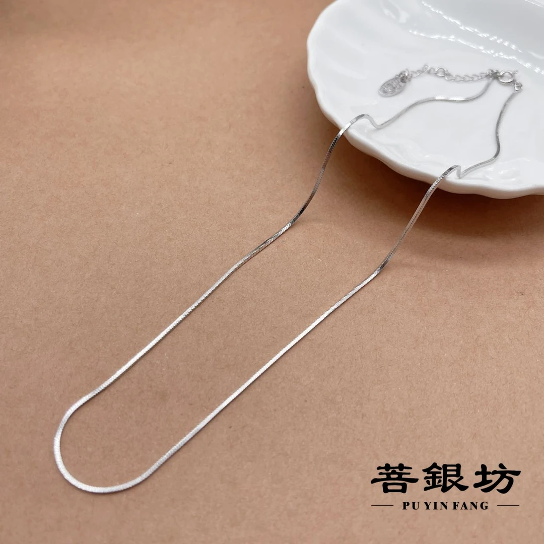 链子925银 【菩银坊】个性方蛇骨项链，40+5cm