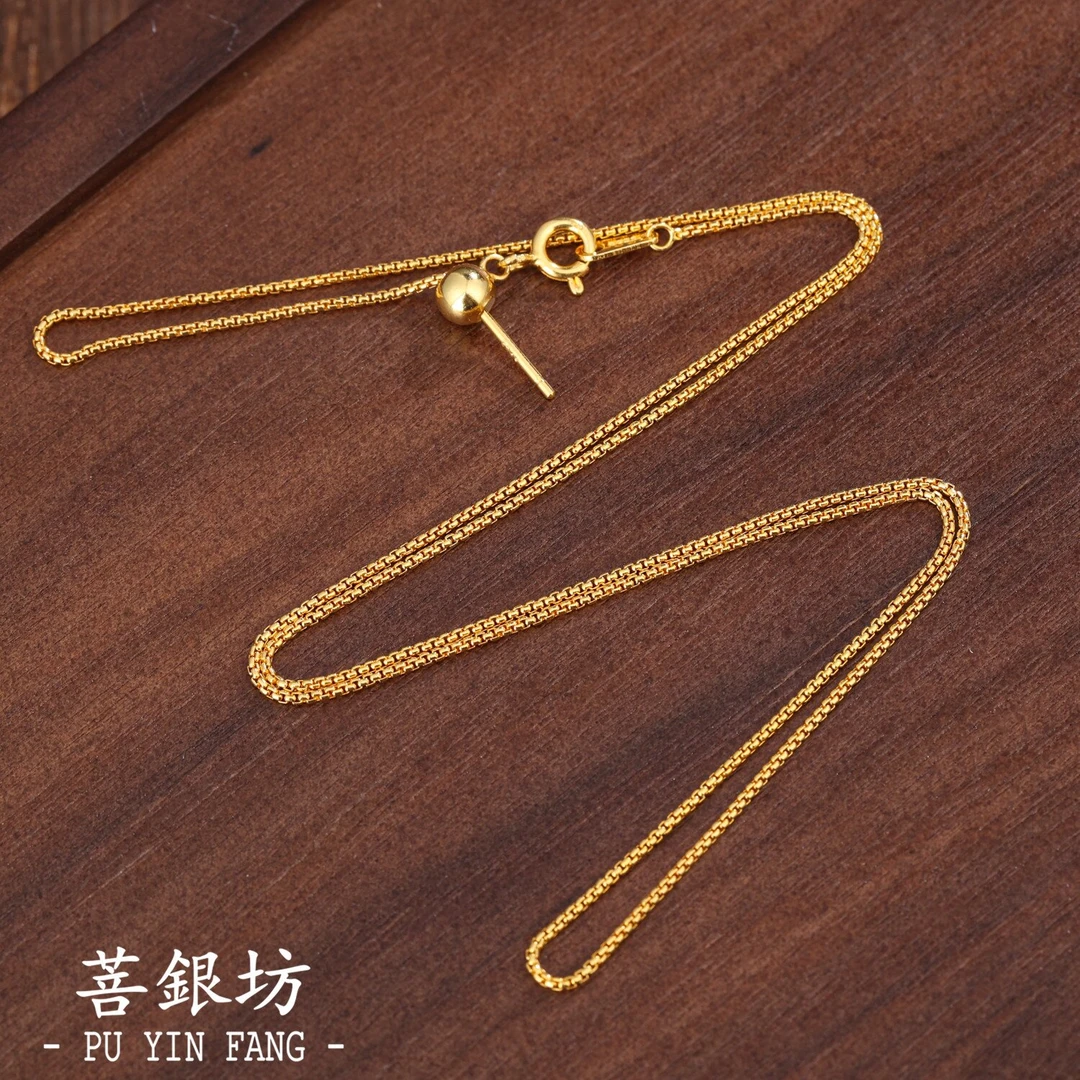 链子925银 【菩银坊】意大利进口链镀金，抽拉调节百搭