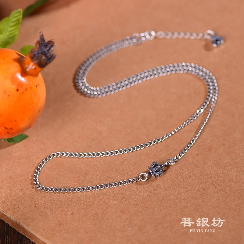 链子925银 【菩银坊】TK皇冠链，个性时尚百搭 潮流设计
