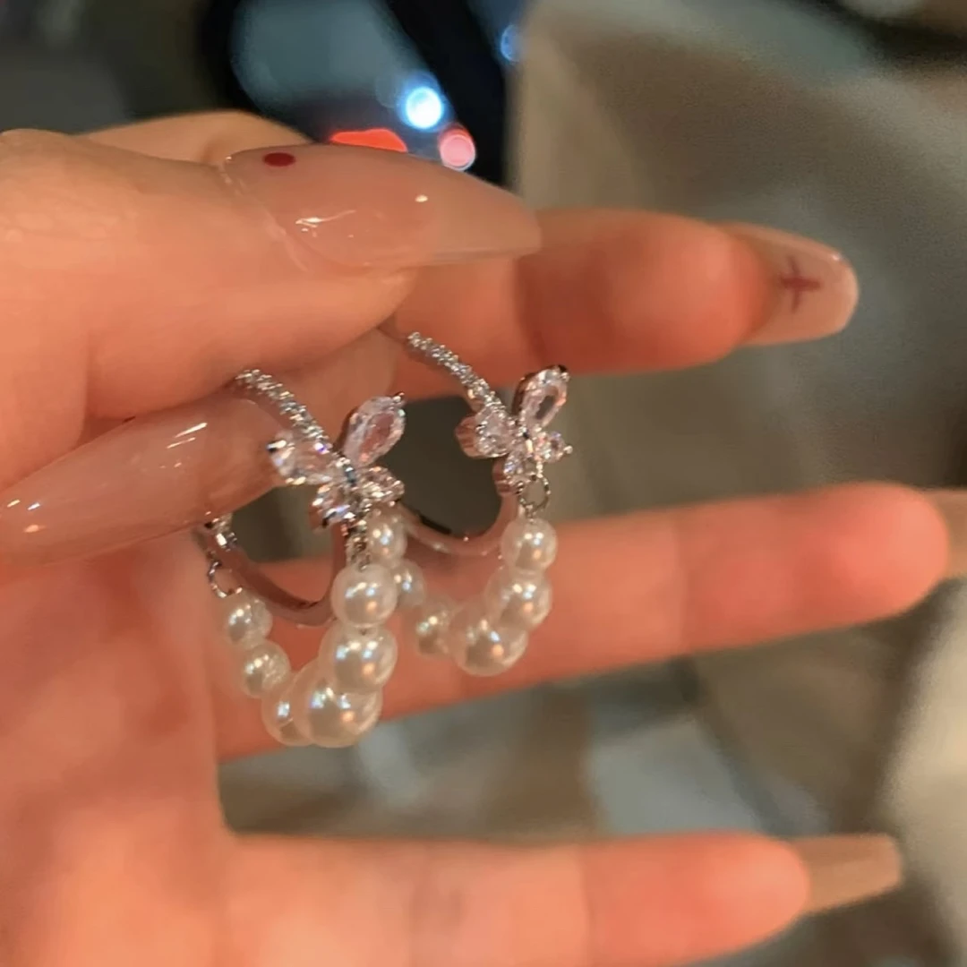 合金耳饰 ins百搭蝴蝶耳钉女耳饰女气质耳环2024年新款潮