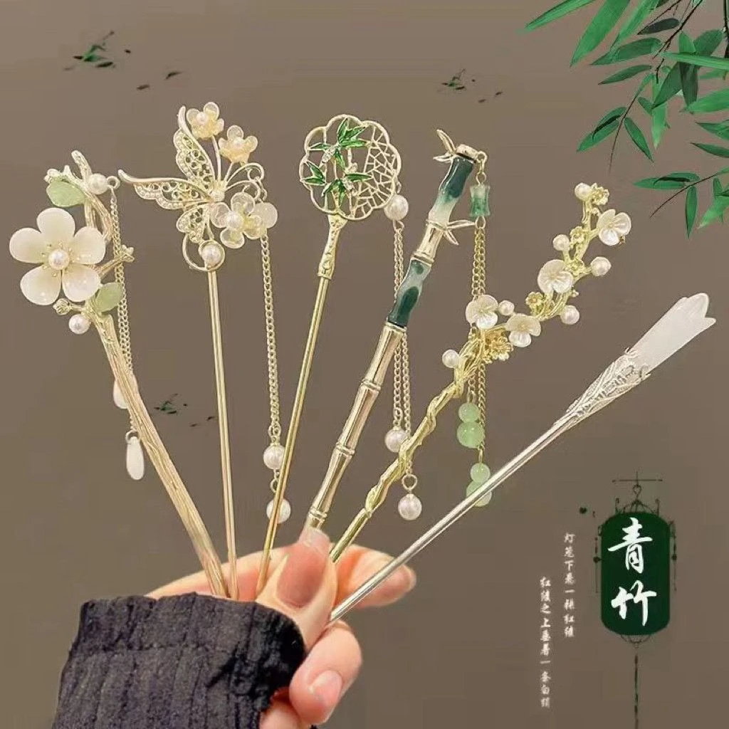 古风发簪簪子女新中式2024新款发钗子简约现代高级感盘发汉服头饰