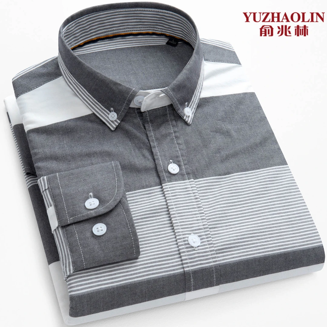 春秋新款纯棉格子衬衫男全棉长袖中青年休闲日系男士衬衣薄款男装