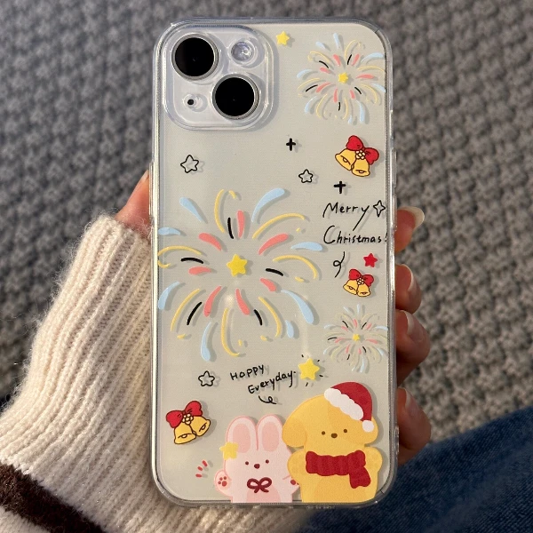 彩色烟花适用iPhone15/14/13手机壳苹果12/11Pro软壳7/8p透明xs软