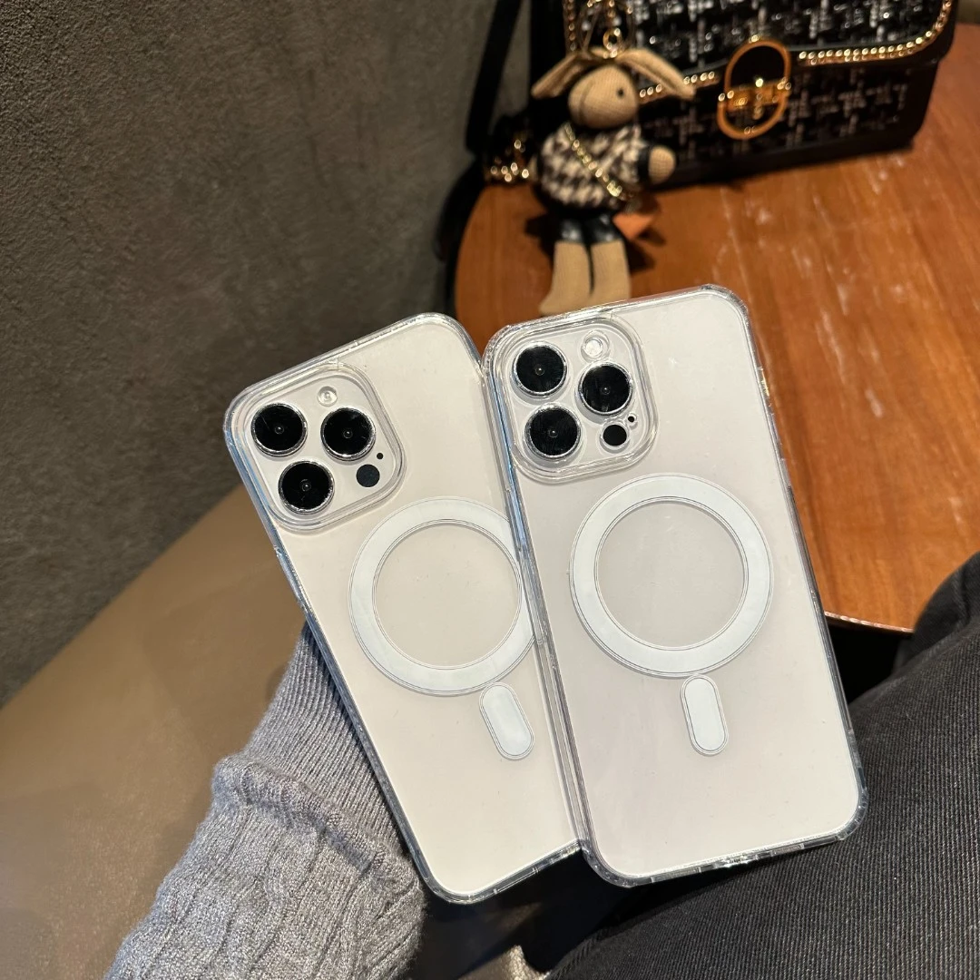 创意苹果15promax手机壳Magsafe磁吸iPhone14防摔11透明13全包12x