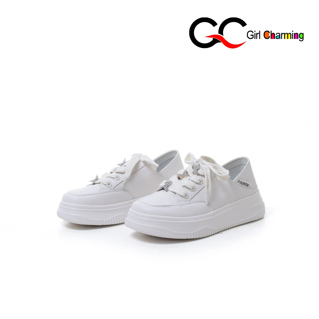 GC【小蝴蝶】小白鞋板鞋时尚百搭6169夏季厚底ins潮流系带24AB6169B