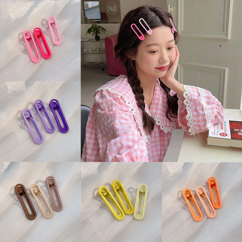 韩版渐变色化妆夹子糖果色侧边夹鸭嘴夹精美发卡