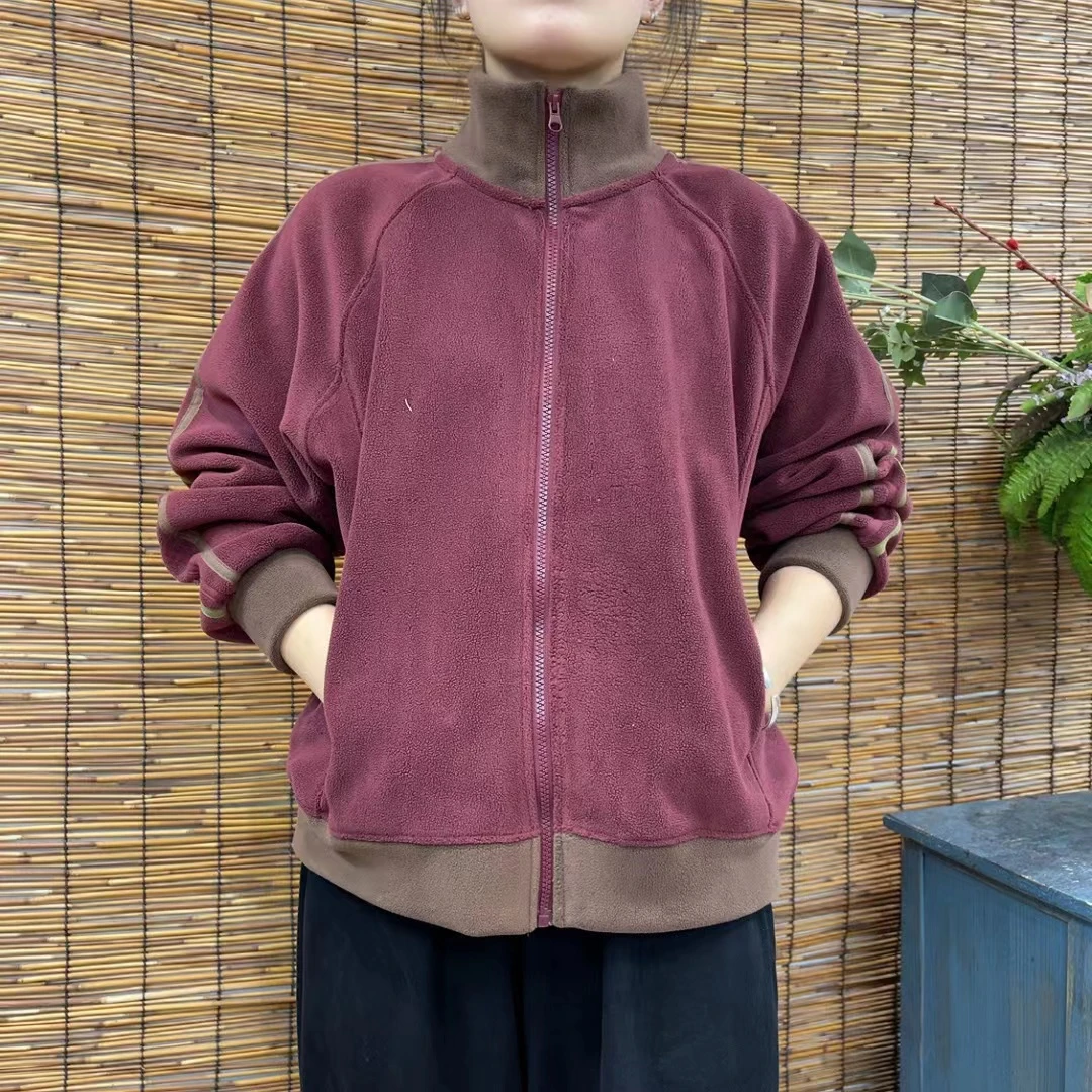 78091新款加绒加厚秋冬休闲百搭减龄时尚立领外套