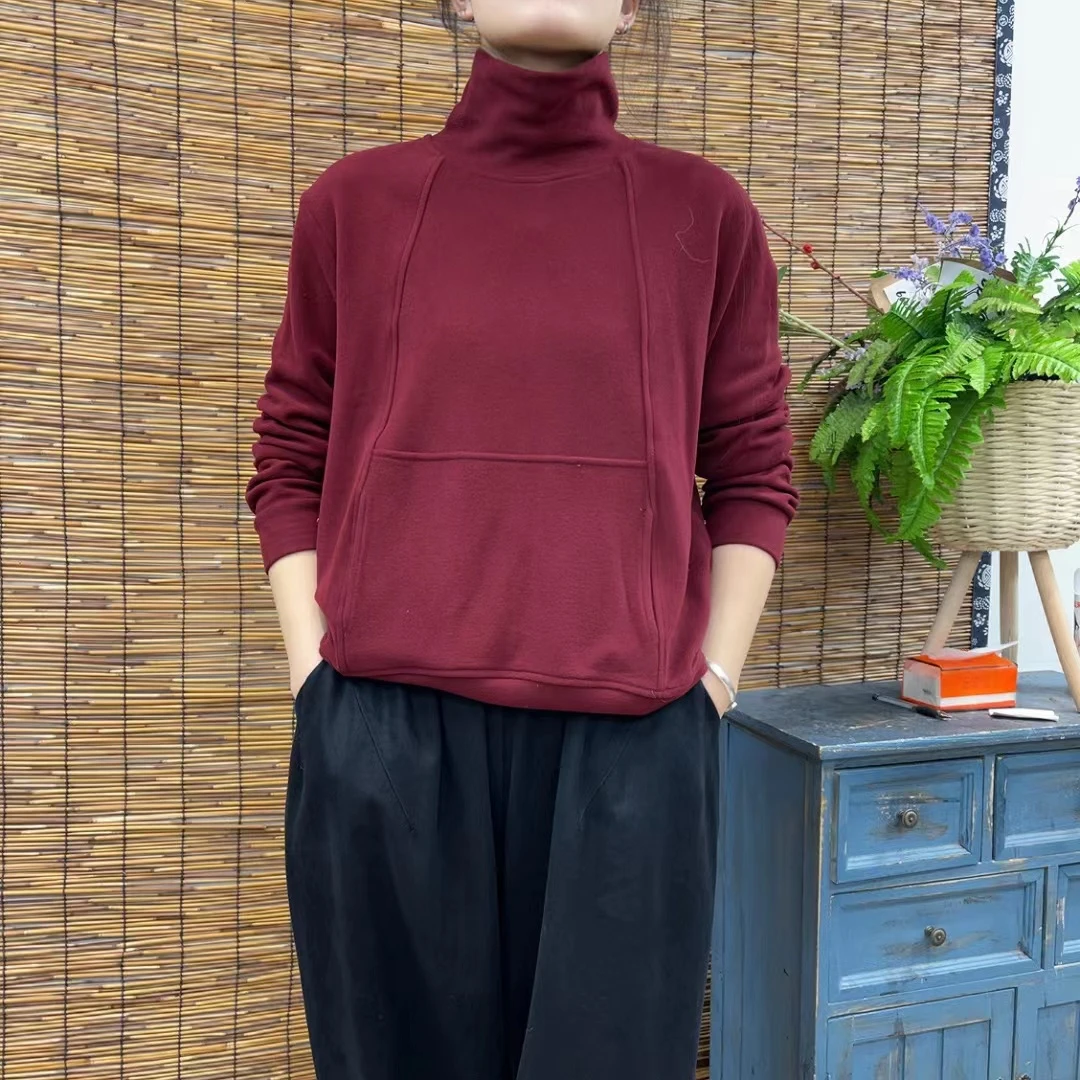 78071新款秋冬百搭洋气显瘦遮肉纯色内搭打底衫