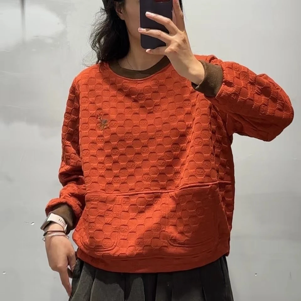 5597新款秋季洋气复古时髦休闲百搭宽松卫衣