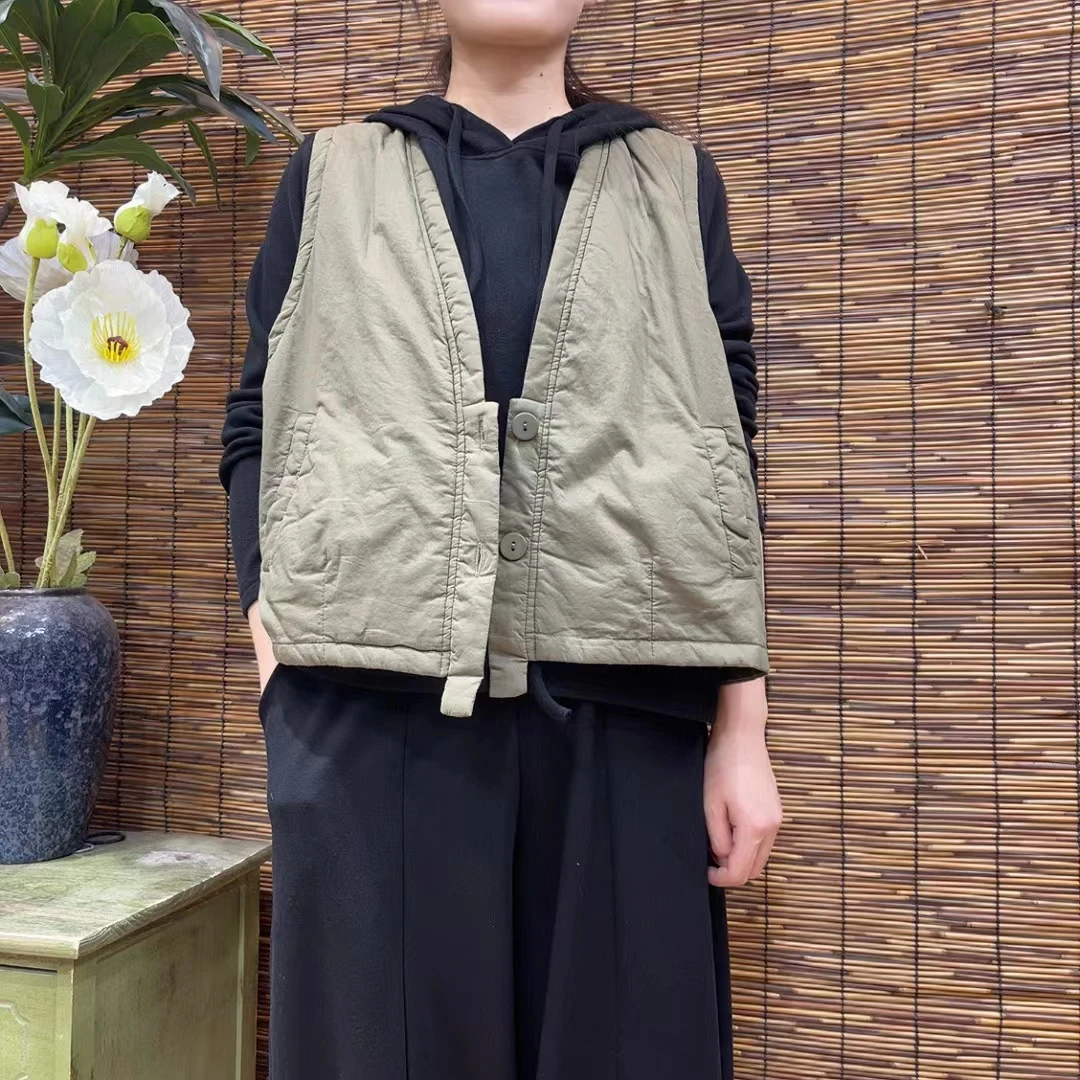5794新款秋冬休闲百搭气质纯色无袖上衣棉马甲