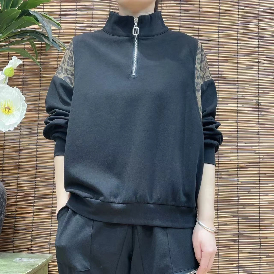 6298新款秋季时尚洋气减龄显瘦立领拉链卫衣