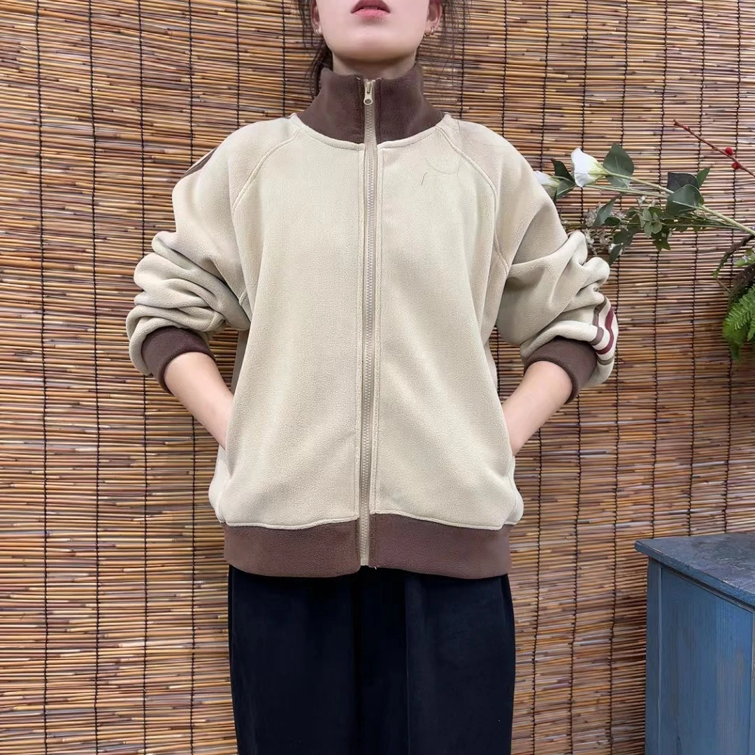 78094新款加绒加厚秋冬休闲百搭减龄时尚立领外套