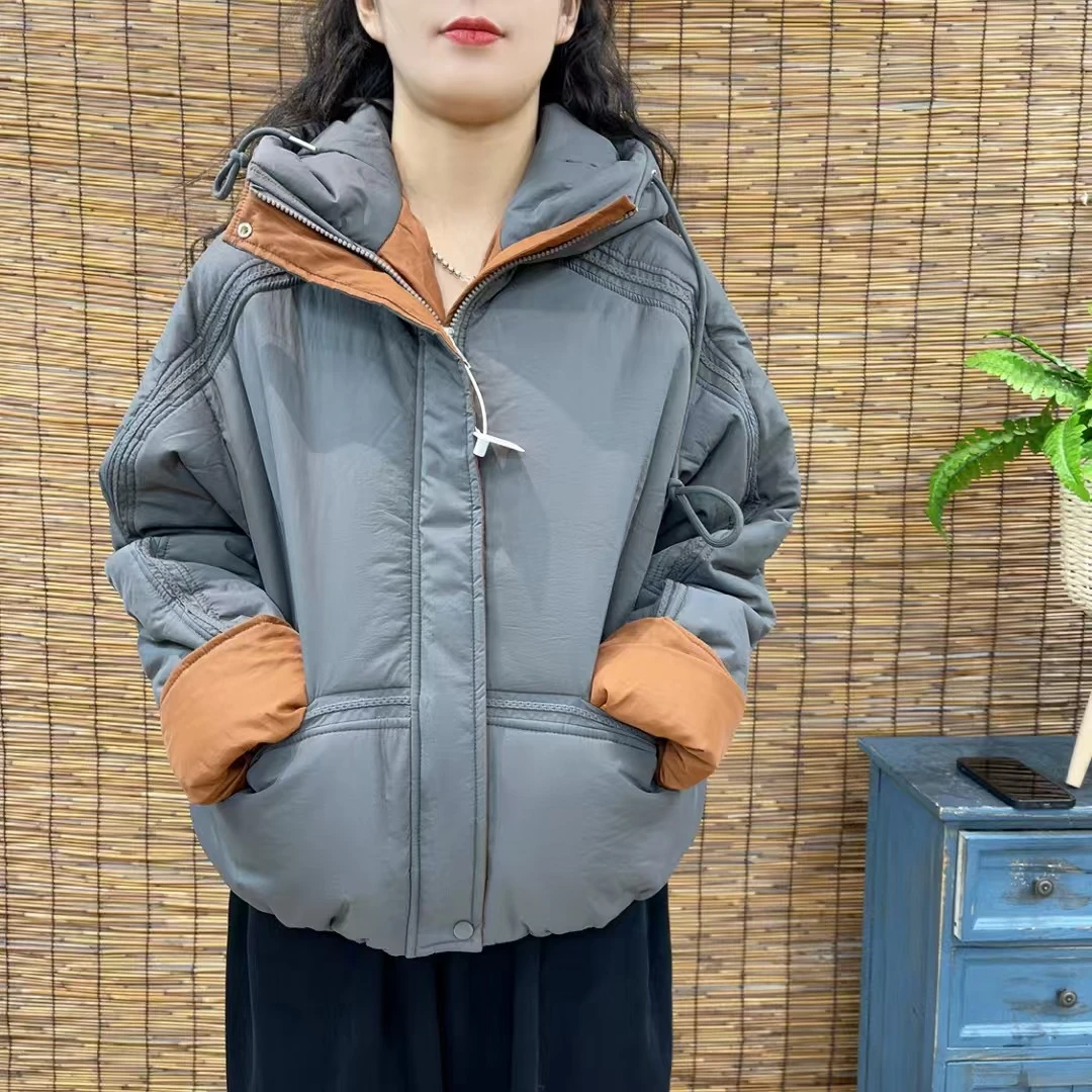 8042新款加厚秋冬时尚休闲百搭连帽棉服