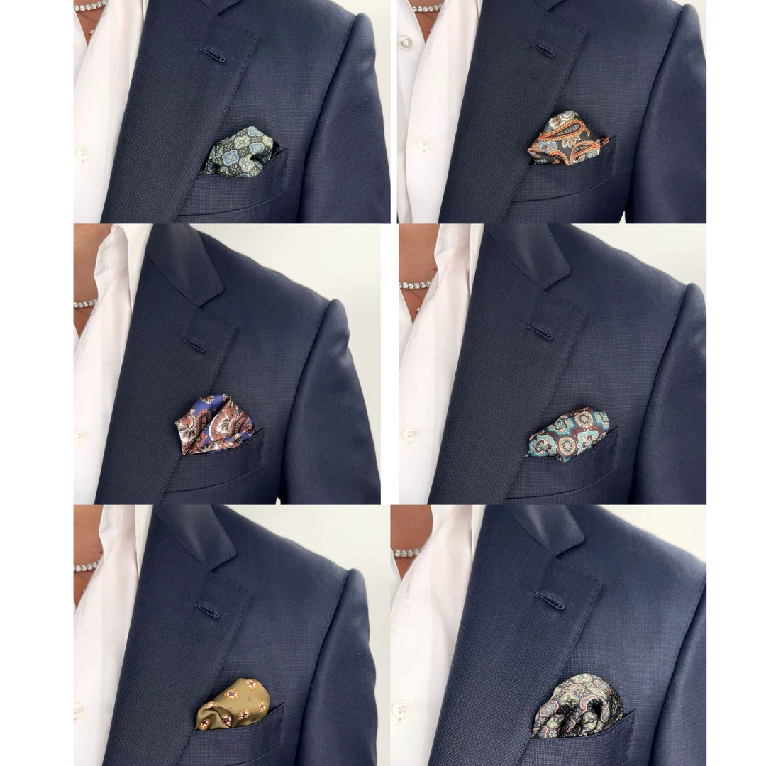 CHENGZHAN  重磅纯手工方巾印花百搭口袋巾