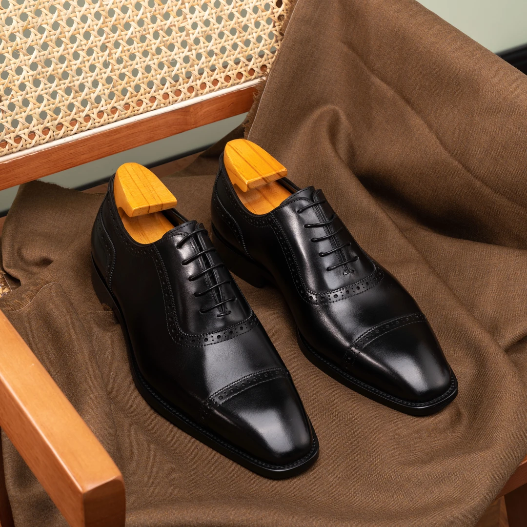 CHENGZHAN 阿德莱德牛津鞋英伦经典商务正装牛皮系带真皮圆头皮鞋