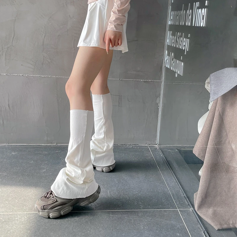 梨鹿 夏季美伢同款网红防晒脚套个性弹力显瘦喇叭阔腿堆堆袜套女