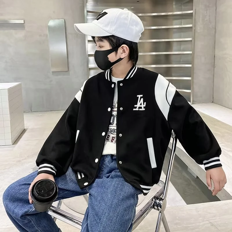 2024新款男童棒球服外套儿童春秋款中大童开衫上衣男孩帅气超酷潮