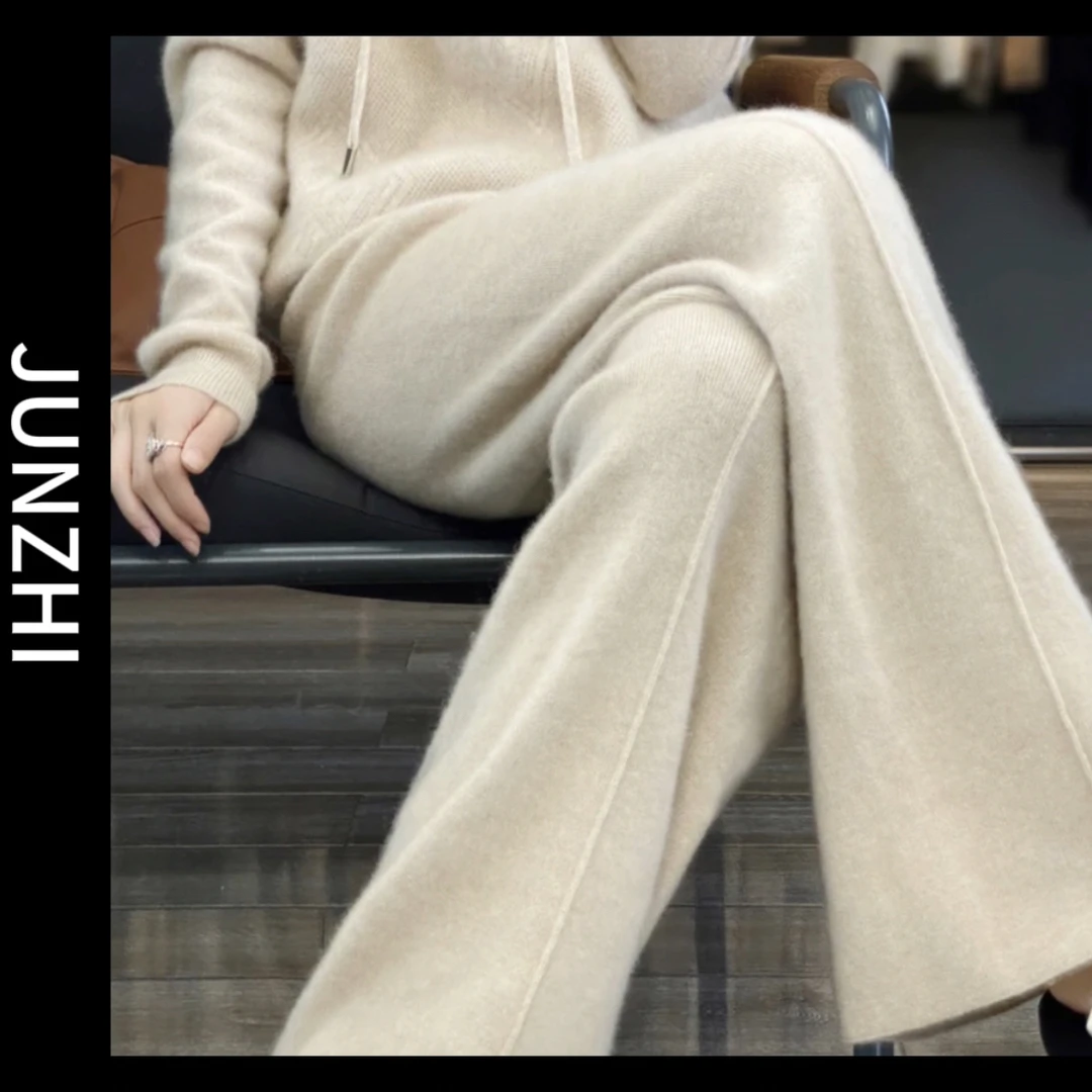 【显瘦爆单王】羊毛100%显瘦阔腿裤气质款休闲外穿宽松加厚洋气秋冬