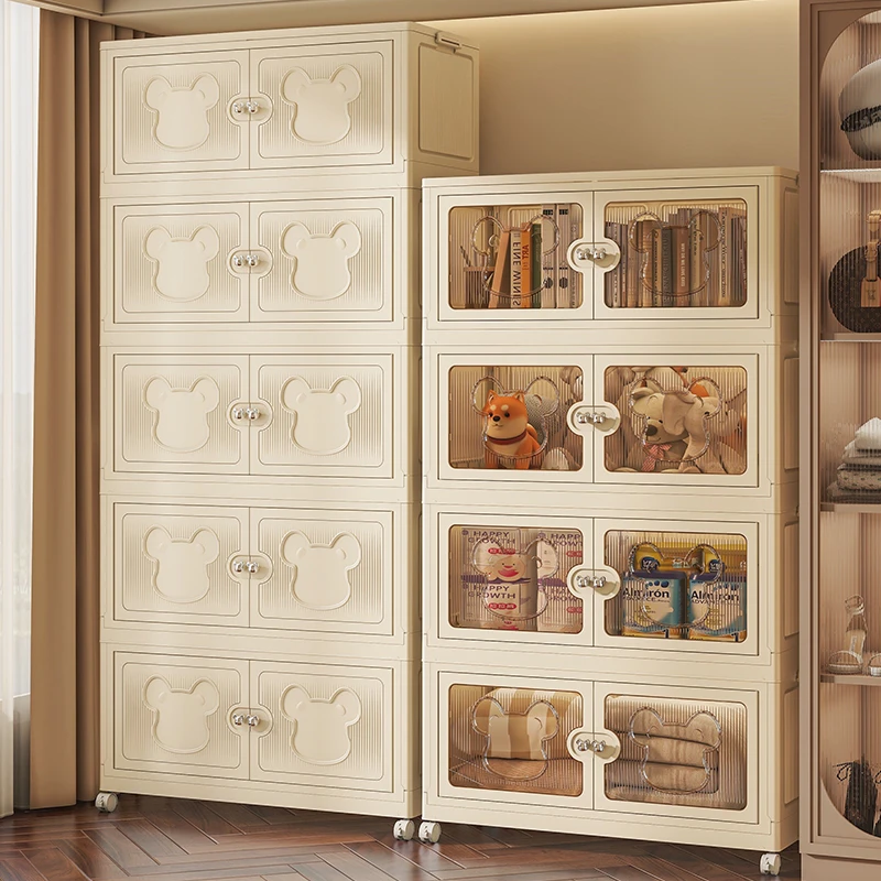 【85面宽破价升级六轮】折叠收纳柜宝宝储物衣柜儿童衣柜玩具整理箱