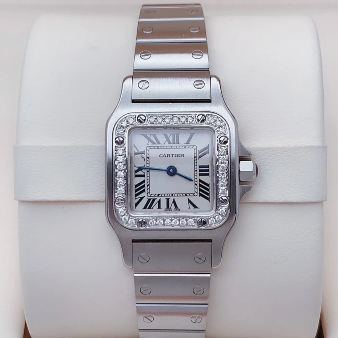 99新 Cartier/卡地亚 山度士/W20056D6/35x26mm/石英优雅后钻