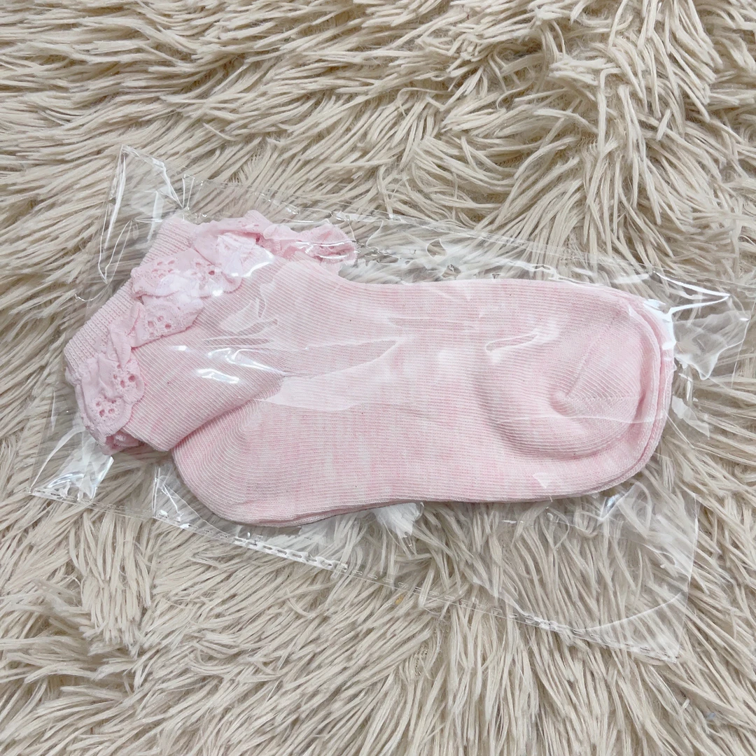 外贸女童花边袜棉袜4到18岁纯棉纯色