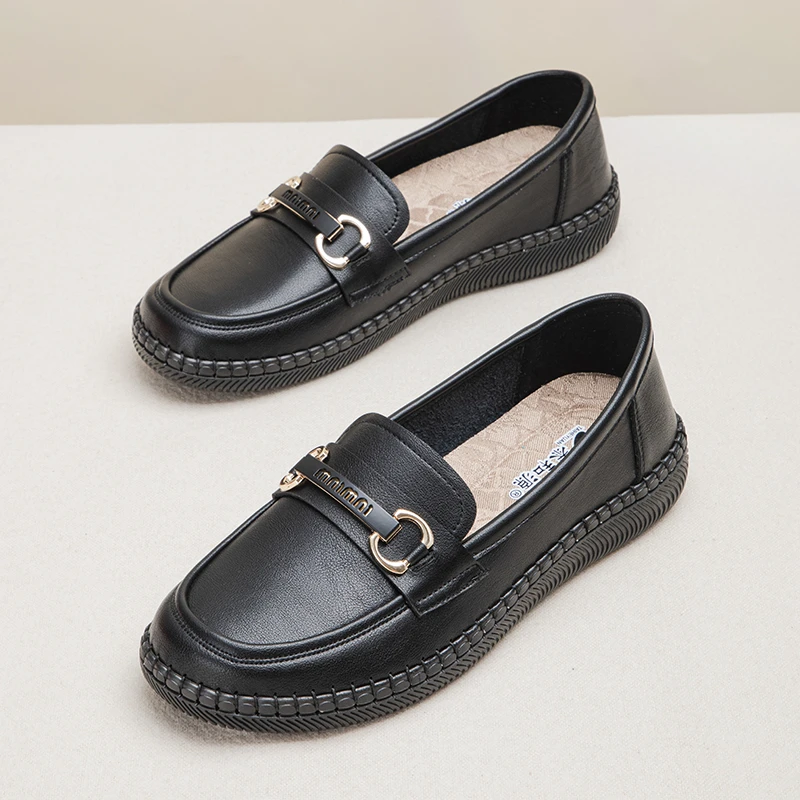 泰和源女官方旗舰店春季平底牛筋底防滑中老年单鞋休闲妈妈鞋