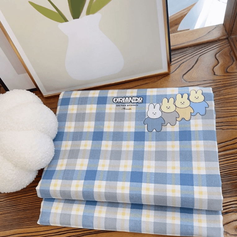 蓝格熊老粗布1.5床单宿舍四季双人床单加厚款单人