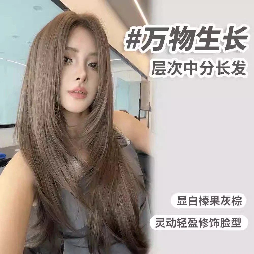 假发全头套新款小额蕾丝五排手织假发女仿真发丝中分层次发感直发