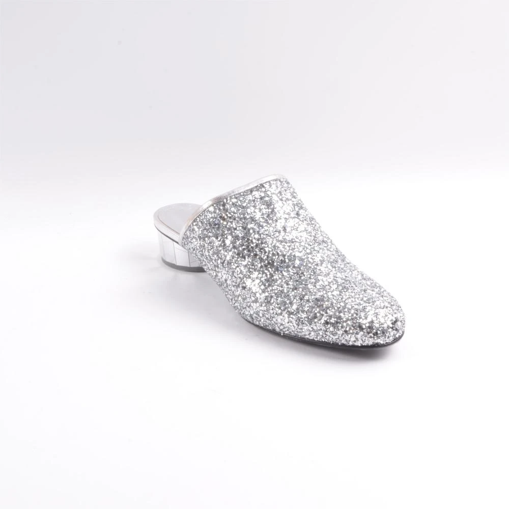 菲拉格慕银色亮片粗低跟鞋8