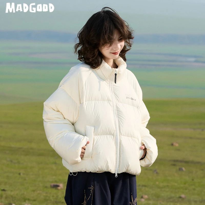 madgood马得工地日系90白鸭绒基础logo面包服羽绒服MDGDYR243217